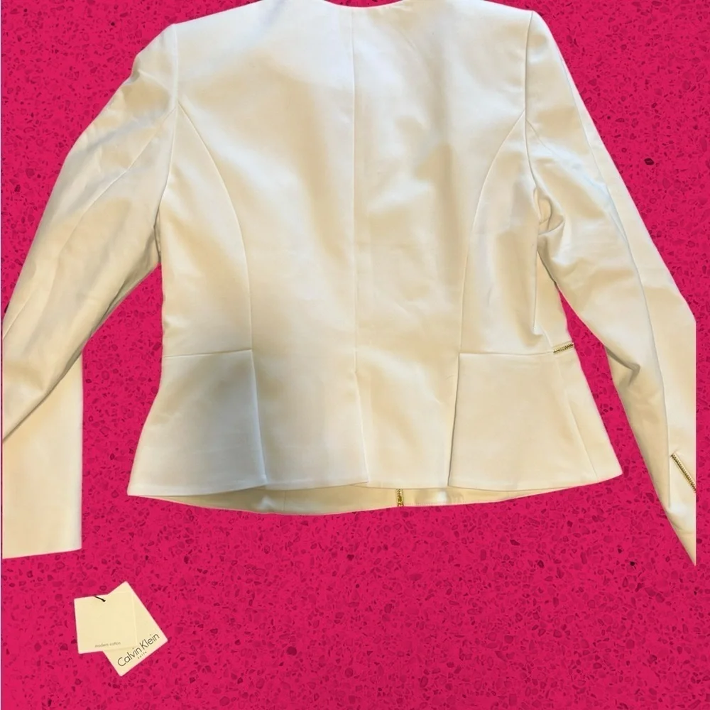 NWT Calvin Klein white Blazer with minor stains sz 14 - Picture 10 of 10